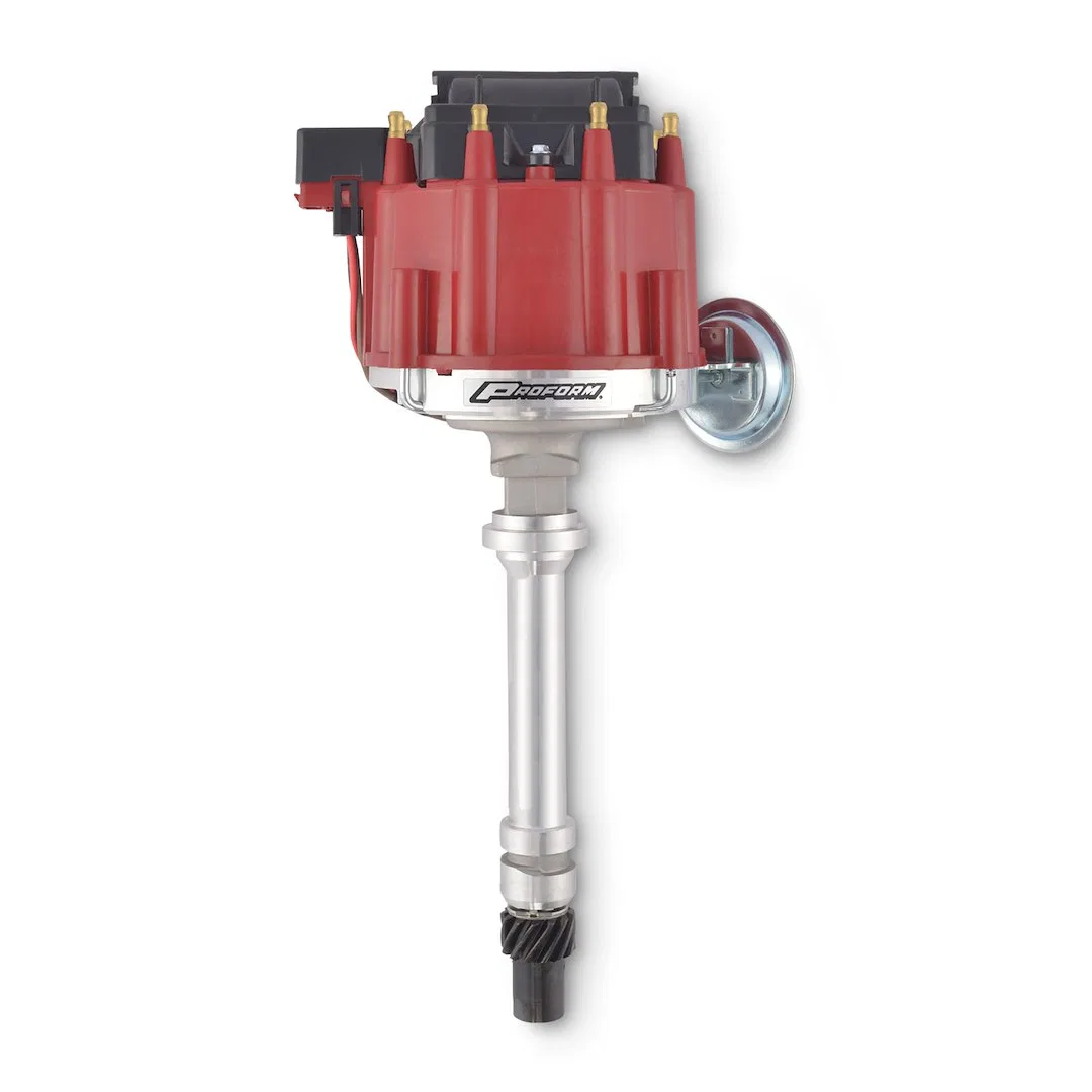 66941R – PROFORM Distributor, Fits Small Block And Big Block Chevy With Ignition Module Vacuum Advance Red Cap With M...